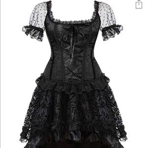 Women's Steampunk Gothic Corset Skirt Set.